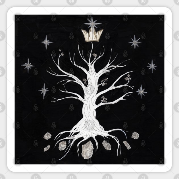 The White Tree Sticker by paintingbetweenbooks